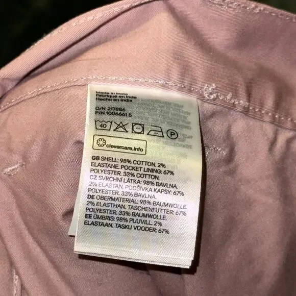 H&M Regular Fit Chino Shorts Men’s 36 Pink Cotton Pockets Summer Flat Front NWT - Picture 5 of 7